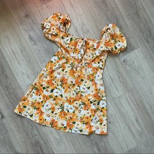 Orange Floral Summer Dress